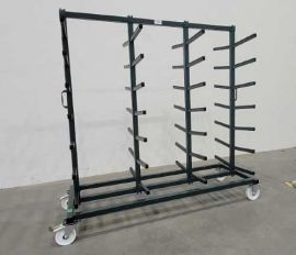 Profielwagen 2 meter met 4 staanders voorzien van 5 oplegarmen (beide zijde)